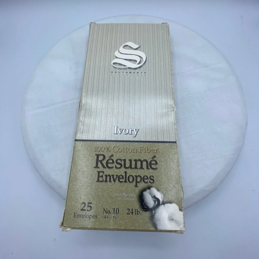 Southworth Ivory 20 Count Resume Envelopes No 10 100% Cotton 24lb R14I-10